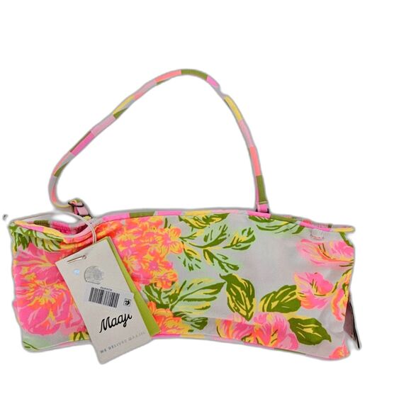 Maaji Kona Bandeau NWT Simple Seventies Reversible Halter Top Medium - Picture 4 of 6